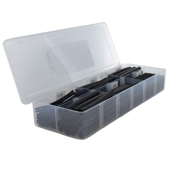 NTE Kester HS-ASST-2 Heat Shrink 2:1 Black Assorted Sizes 2.5" 158 Pc. Box