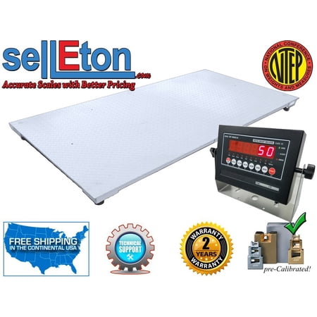 NTEP 2500 lb x .5 lb 4' x 6' ( 48" x 72" ) Pallet Floor Scale w/ Indicator Legal 4 Trade
