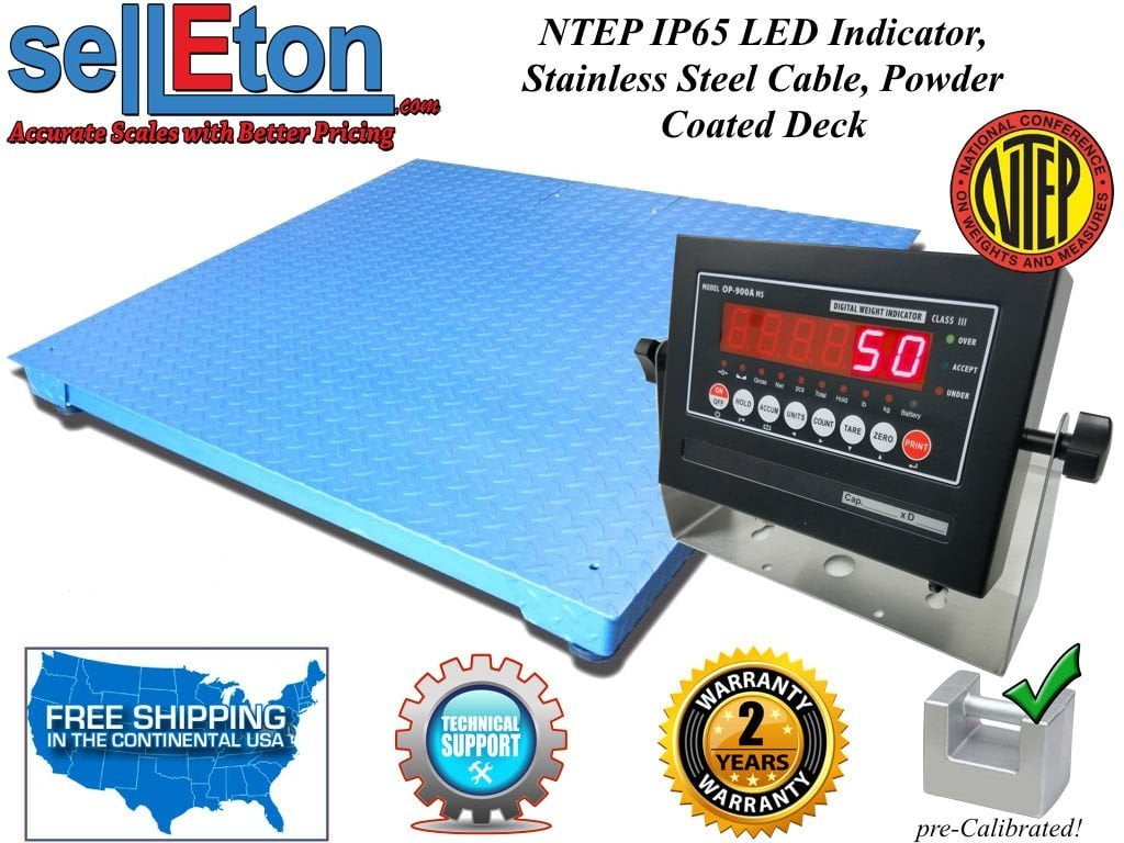 NTEP 5 x 5 / 60" x 60" Industrial warehouse Floor scale with 10,000 lbs x 2 lb