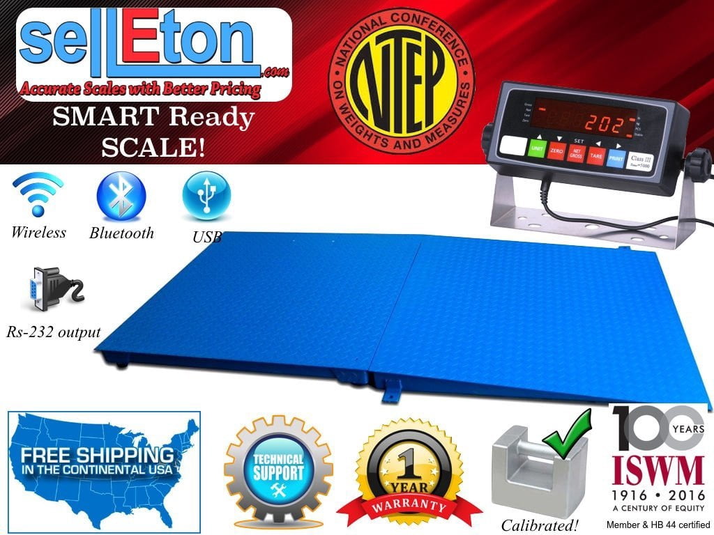 NTEP 6' x 4' (72'' x 48'') Floor Scale with Ramp 10,000 lbs x 2 lb/ Industrial