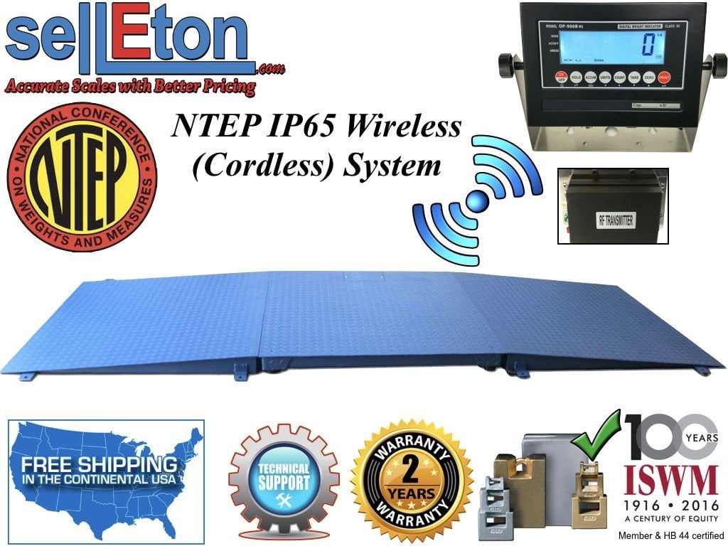 NTEP Floor scale 48" x 72" (4' x 6') Wireless Cordless 2 ramp 2000 lbs x .5 lb