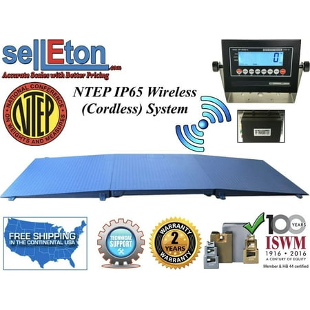 NTEP Floor scale 60" x 60" (5' x 5') Wireless Cordless 2 ramp 2000 lbs x .5 lb