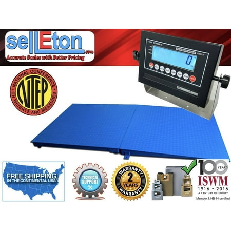 product image of NTEP (Legal) Industrial 60" x 60" 5' x 5' Floor scale & Ramp 10,000 x 2 lb