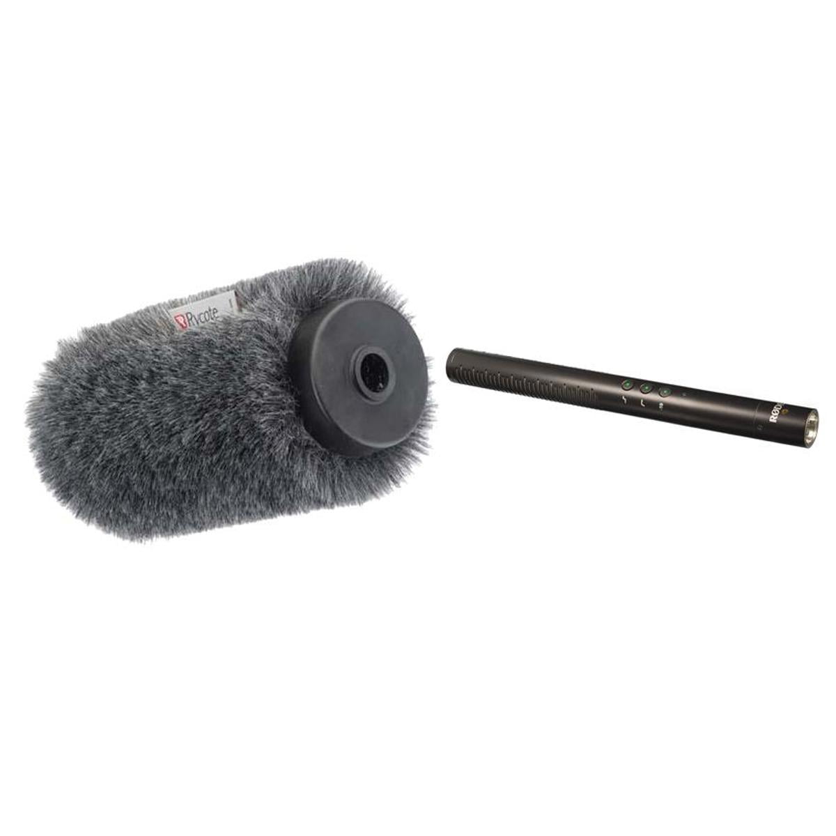 Rode NTG-4 Directional Condenser Shotgun Microphone with 14cm Rycote Long Hair SoftieWind Kit