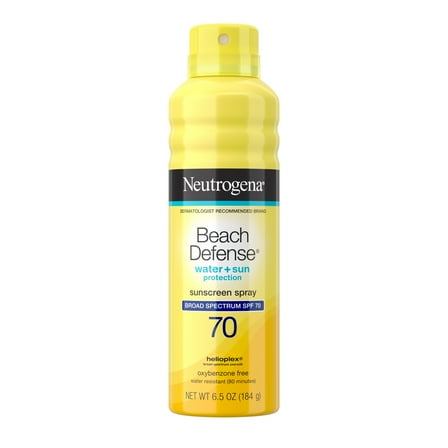 Neutrogena Beach Defense SPF 70 Body Sunscreen Spray, Beach Essentials Sun Care, 6.5 oz