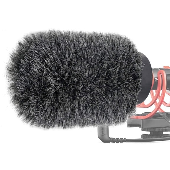 NTG Furry Microphone Wind Shield - Windscreen/Windmuff for Rode VideoMic NTG and Microphones with Maximum Slot Length of 100mm (3.9") and Diameter of 18-24mm by YOUSHARES(Shag, Gray)