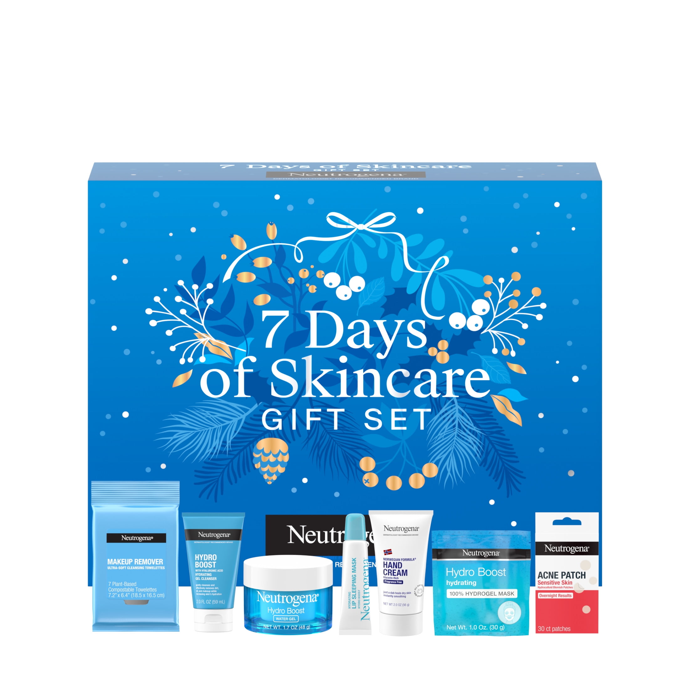Walmart exclusive discounts  Neutrogena Holiday Skin Care Gift Set, Beauty Essentials, $56.00 Value, 7 Items