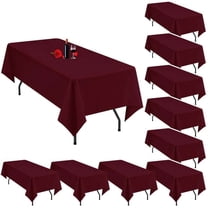 NTGFU 10 Pack Tablecloths for 6 Foot Rectangle Tables 60 X 102 Inch Table Cloth Rectangle Table 6ft Tablecloth Linen Polyester Fabric Washable Table Cloths for Parties Wedding Banquet,Burgundy