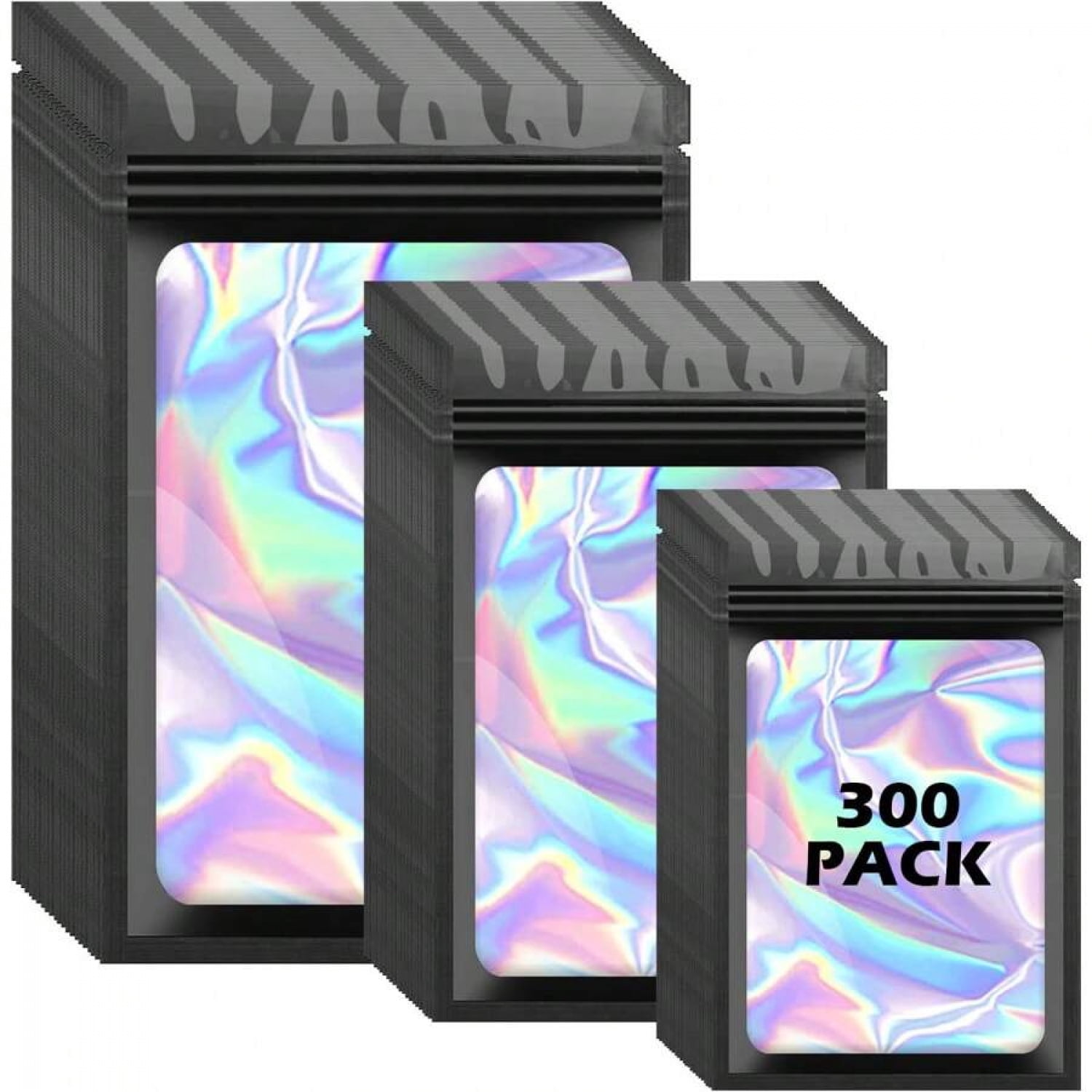COSMOSTARART 50 Pack Holographic Smell-Proof Bags, 6x9 Inches, Clear Front Mylar Ziplock Pouches – Great For Snacks, Jewelry, Crafts & More - View #9