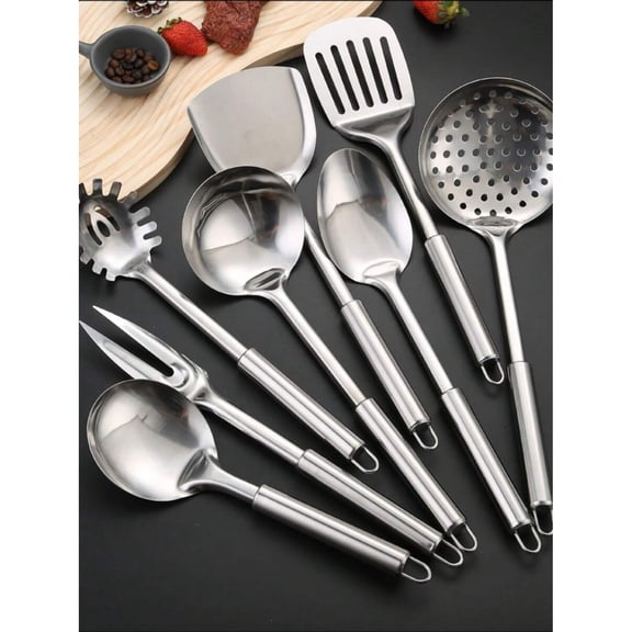 NTGFU 8-Piece Modern Stainless Steel Cookware Set - Non-Stick Pans, Dishwasher - Perfect for Home Chefs and Cooking Enthusiasts - Essential for Holiday Life/Kitchen Essentials - Flat Handle