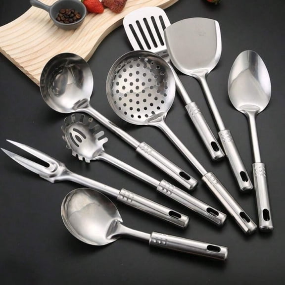 NTGFU 8-Piece Modern Stainless Steel Cookware Set - Non-Stick Pans, Dishwasher - Perfect for Home Chefs and Cooking Enthusiasts - Essential for Holiday Life/Kitchen Essentials - Nine-bead Handle