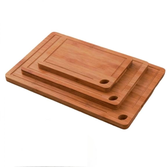 NTGFU Bamboo Cutting Board Set, Dual-Sided for Chopping Meat/Vegetables, Kitchen Prep & Serving Tray, Thick & Non-Slip