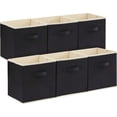 thumbnail image 1 of NTGFU Collapsible Storage Cubes 11 Inch Foldable Fabric Bins Organizers Decorative Organizing Baskets for Shelves for Closet, Utility Room, Storage Room Set Of 6 Home Bathroom Decor - Black, 1 of 7