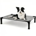 thumbnail image 1 of NTGFU Cooling Elevated Dog Bed, Raised Dog Bed with Washable Breathable Mesh and Metal Frame, Portable Dog Cot Bed with No-Slip Feet for Outdoor and Indoor Use,Black Silver-35'' x 25'' x 7.5'', 1 of 7