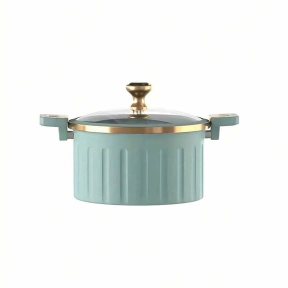 NTGFU Enamel Stew Pot, Large Capacity Double-Handled Stew Pot, Non-Stick Multifunctional Household Pot, Suitable for Large Gatherings Such as Labor Day and Christmas - Blue
