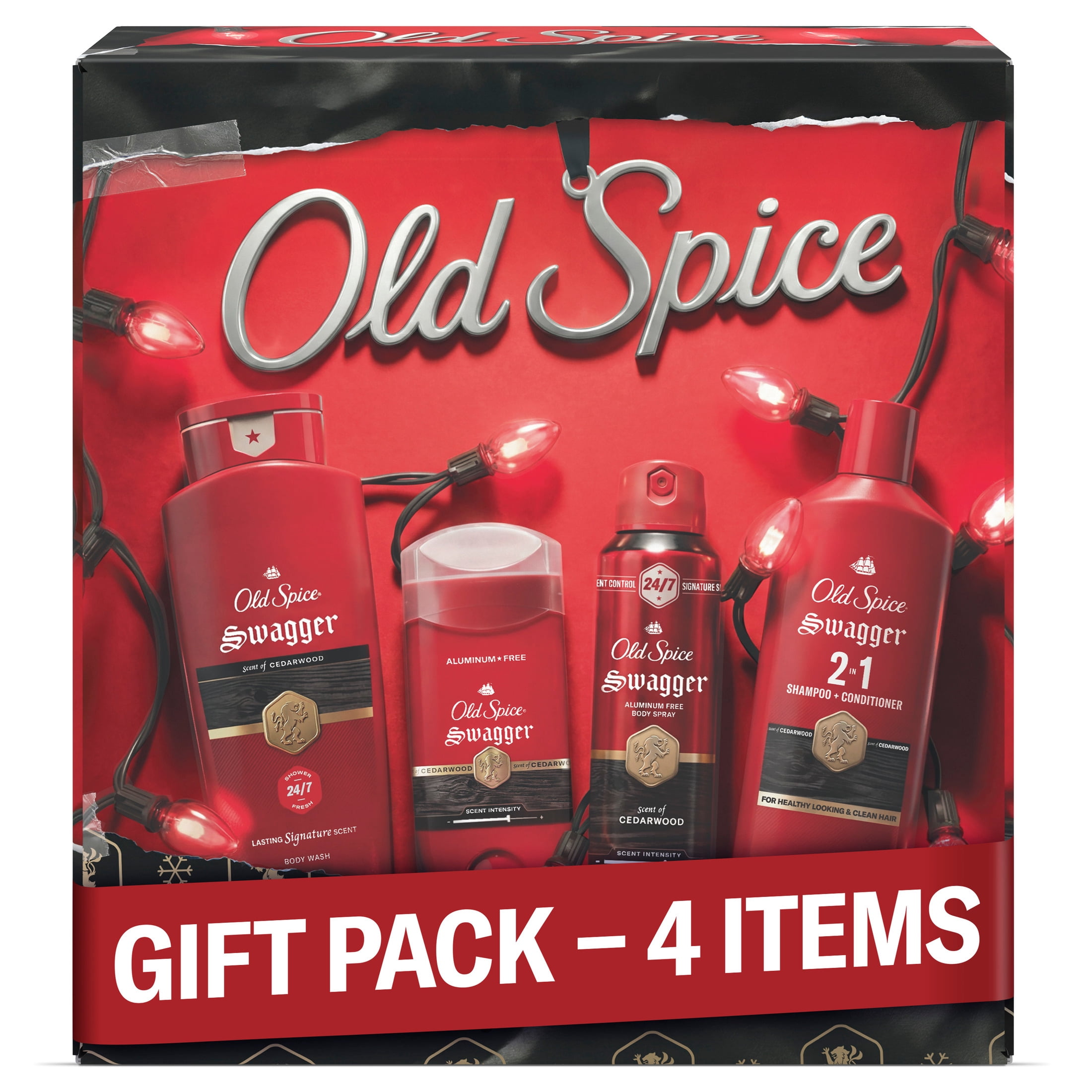 Old Spice Swagger Holiday Gift Set, Body Wash, Aluminum Free Deodorant ...