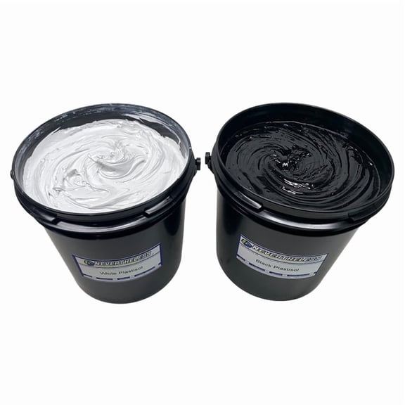 NTL Screen Printing Ink - Gallon Combo Black and White Plastisol Ink for Screen Printing - Made in the USA - Black and White Fabric Paint - Tshirt Silk Screen Ink