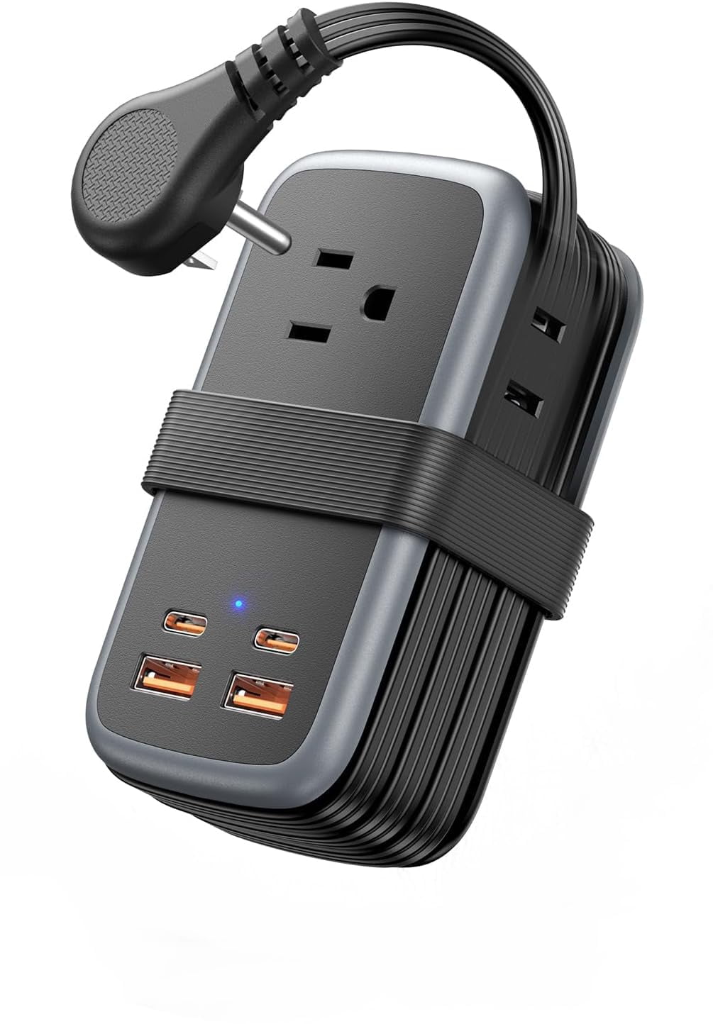 NTONPower 7-in-1 Cube Travel Power Strip with Retractable Cord