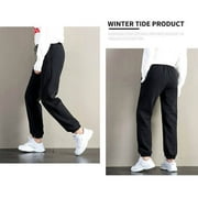 NTRiLkUR Fleece Lined Sweatpants for Women Winter Thermal Casual Loose Trousers Joggers Workout Pants