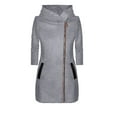 NTRiLkUR Trench Coats for Women Elegant Zip up Hoodie Long Jacket Fall