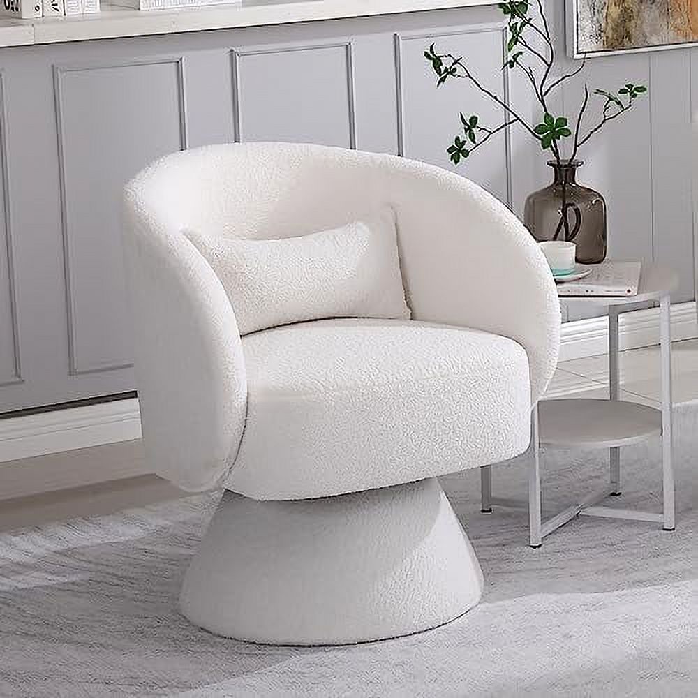 NTTBOBOEC Swivel Accent Chair Sherpa Teddy Upholstered °Swivel Barrel