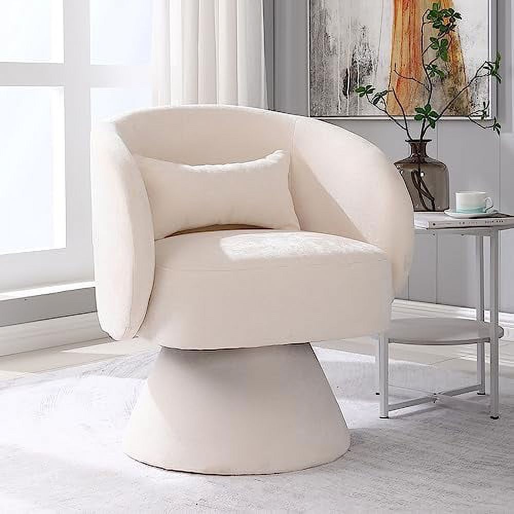 NTTBOBOEC Swivel Accent Chair Sherpa Teddy Upholstered °Swivel Barrel