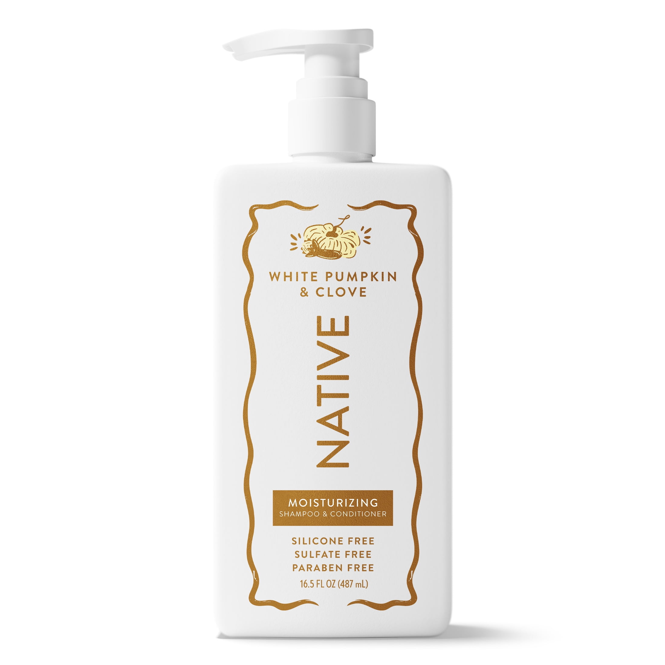 Native Moisturizing 2-in-1 Shampoo & Conditioner, White Pumpkin & Clove, Sulfate Free, 16.5 fl oz