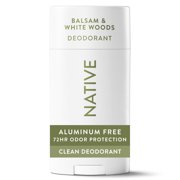 Native Deodorant For Men, Aluminum Free, Solid Deodorant Stick, Balsam & White Woods, 2.65 oz