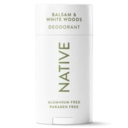 Native Deodorant For Men, Aluminum Free, Solid Deodorant Stick, Balsam & White Woods, 2.65 oz