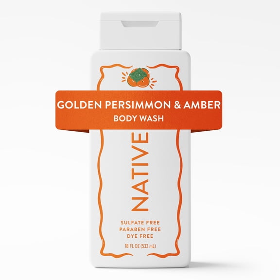 Native Sulfate Free Body Wash, Golden Persimmon & Amber, 18 fl oz