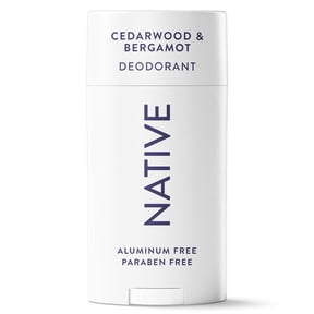 Native Deodorant, Aluminum Free, 72 Hour Protection, Solid Stick for Men, Cedarwood & Bergamot Scent, 2.65 oz