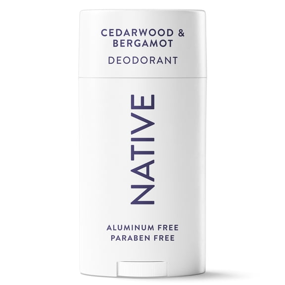 Native Deodorant, Aluminum Free, 72 Hour Protection, Solid Stick for Men, Cedarwood & Bergamot Scent, 2.65 oz