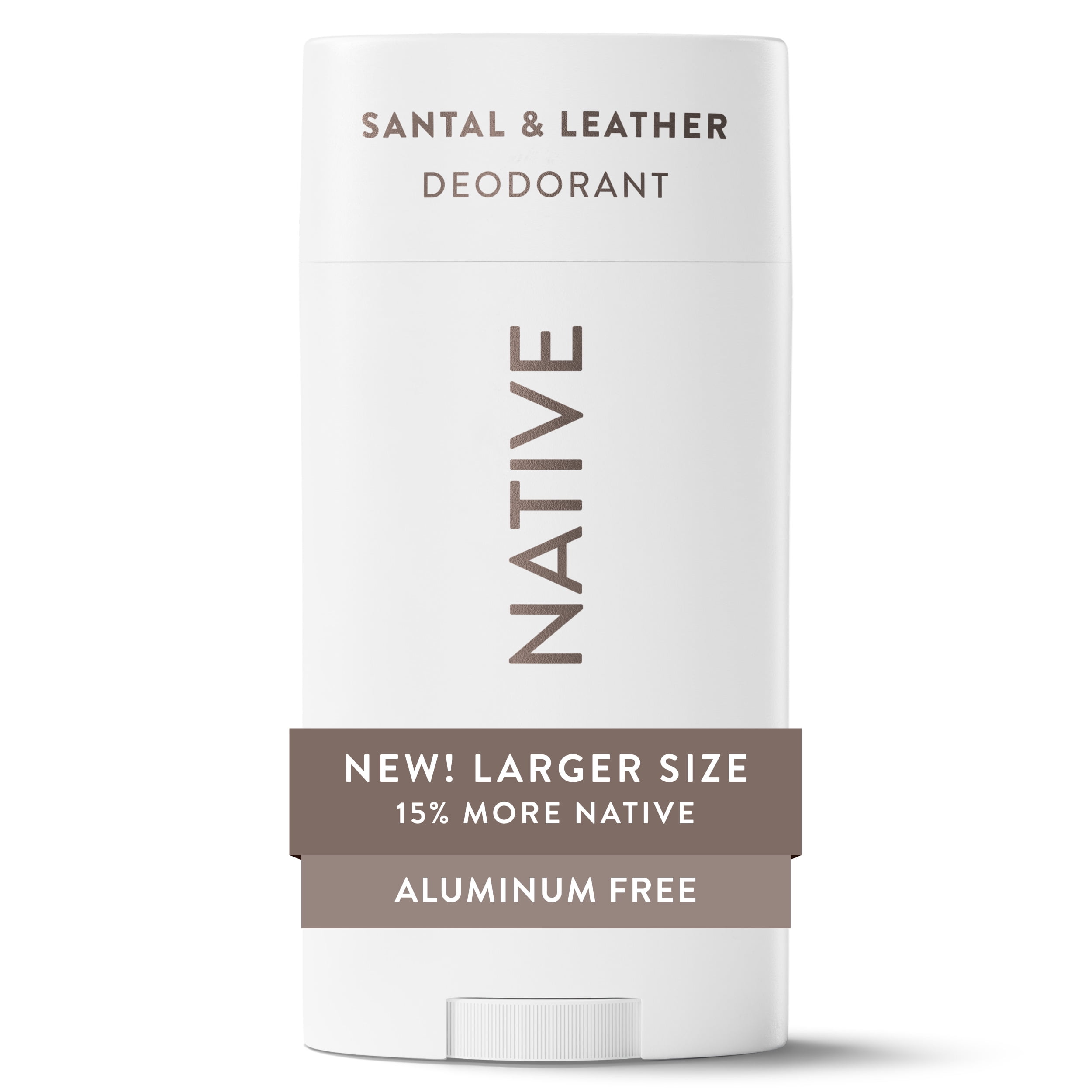 Native Aluminum Free Deodorant For Men, 72 Hour Solid Deodorant Stick, Santal & Leather, 3.1oz