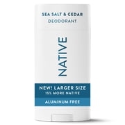 Native Deodorant For Men, Aluminum Free, 72 Hour Deodorant, Sea Salt & Cedar, 3.1 oz