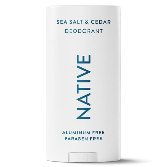 Native Aluminum Free Deodorant For Men, 72 Hour Solid Deodorant Stick, Sea Salt & Cedar, 3.1oz