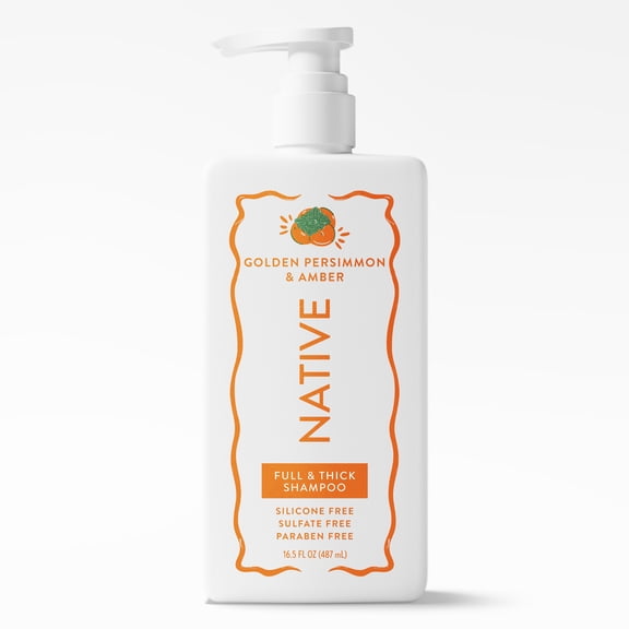 Native Full & Thick Shampoo, Golden Persimmon & Amber, Silicone and Sulfate Free, 16.5 fl oz