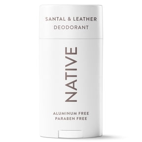 Native Aluminum Free Deodorant For Men, 72 Hour Solid Deodorant Stick, Santal & Leather, 2.65oz