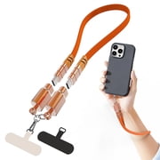 NTW 2-in-1 Fast Charging Data Cable & Phone Wearable Lanyard, USB-C to C, Compatible with USB-C Capable Devices, Google/Android Phone, iPhone 15/16/17, Orange, 12, Inches