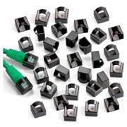 NTW Click on/Lockable RJ45 Plug Protector CAT5e/Cat6/Cat6a/Cat7/Cat8 Ethernet Head Dust Covers (100 Pack)-Black