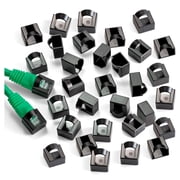 NTW Click on/Lockable RJ45 Plug Protector CAT5e/Cat6/Cat6a/Cat7/Cat8 Ethernet Head Dust Covers 100 Pack-Black