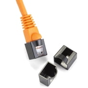 NTW Click on/Lockable RJ45 Plug Protector CAT5e/Cat6/Cat6a/Cat7/Cat8 Ethernet Head Dust Covers 25 Pack-Black