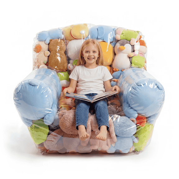 NTYNTY Stuffed Animal Storage Bean Bag Chairs for Kids,Extra Large Bean Bag Cover With Zipper,Toy Organizers And Storage For Room And Home Decor (transparent, 37.8*37.4inin)