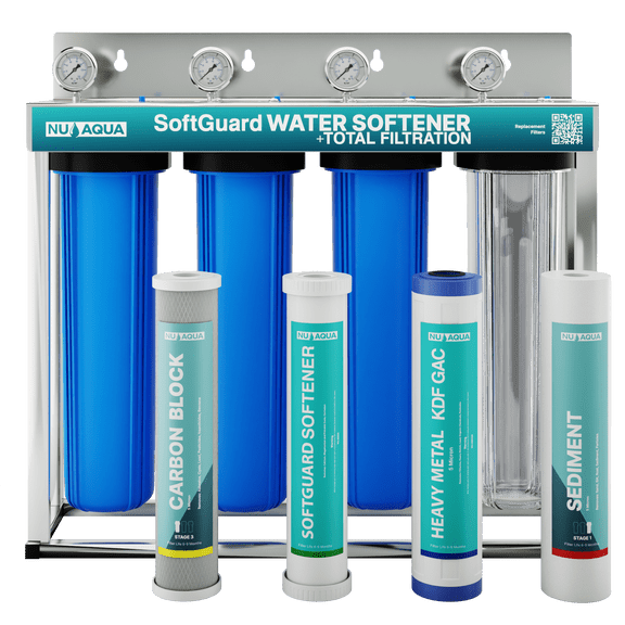 NU Aqua 4 Stage Whole House Salt Free Water Softener With Total Filtration