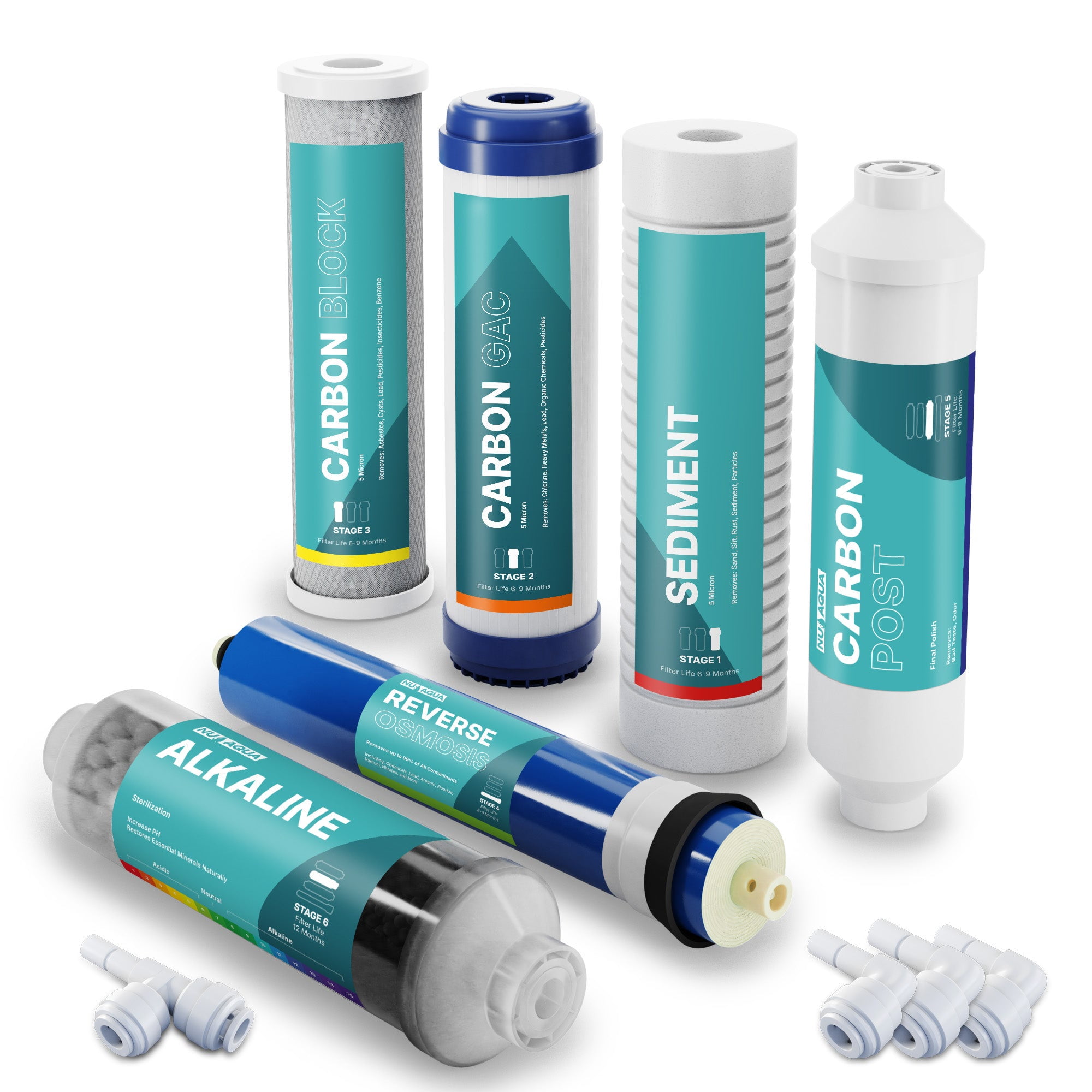 6-Stage Alkaline Reverse Osmosis Water Filter Replacement Set