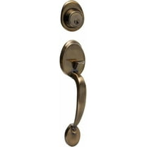 NU-SET Lock | Keyed Entry Door Handle | Single Door Handle Set | Home Improvement & Door Hardware (Antique Brass)