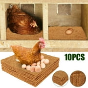 NUAHRHY 10pcs Chicken Nesting Pads Reusable Hens Nest Bedding Mats Natural Coconut Palm Hens Nesting Pad