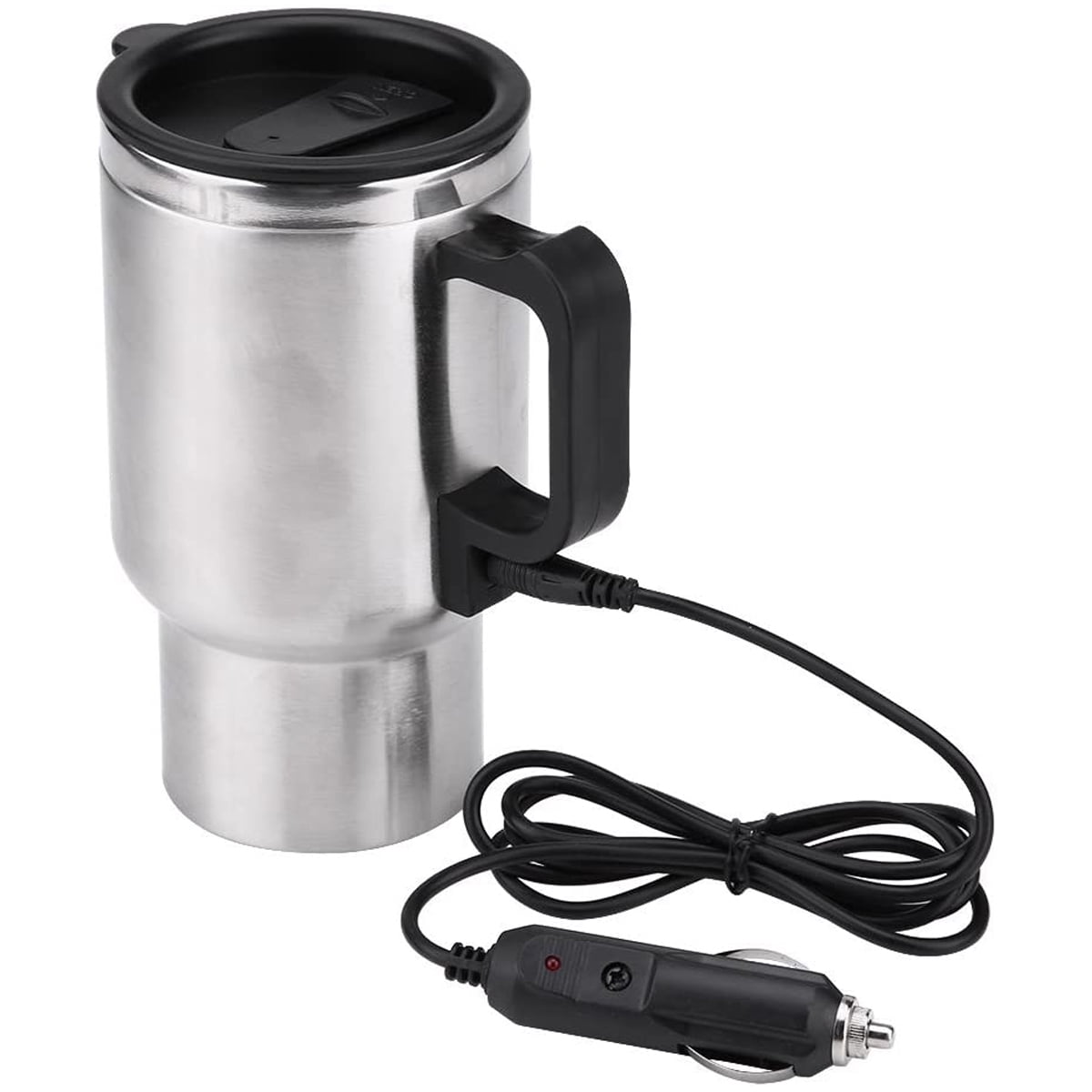 NUAHRHY 12V Car Heating Cup Car Heated Mug, 500ml Stainless Steel Travel Electric Coffee Cup