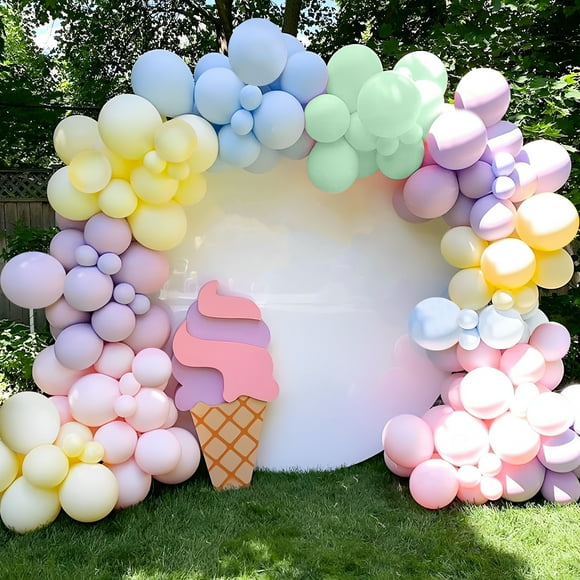 NUAHRHY 178pcs Pastel Balloon Garland Arch Kit Reusable Macaron Assorted Color Balloons Latex Different Size Background Combination Balloon Party Supplies