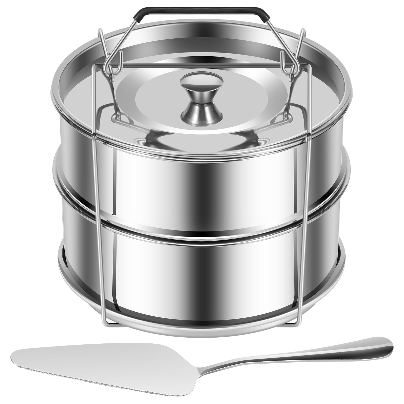NUAHRHY 2-Tiers Stainless Steel Steamer Large-Capacity Steamer Insert ...