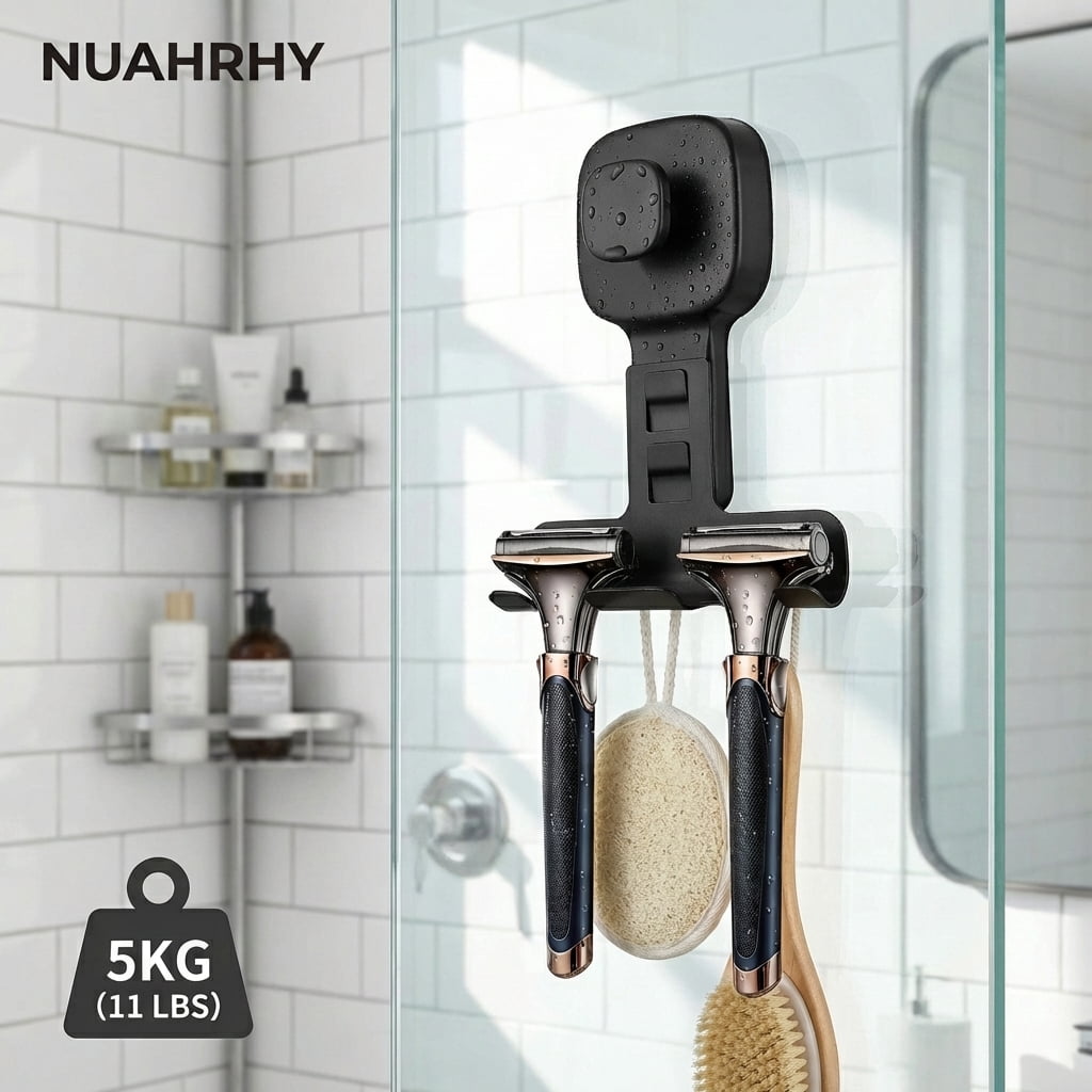 Suction Raser NUAHRHY 2Pcs Suction Cup Razor Holder, Shaver Holder for Shower Wall ...